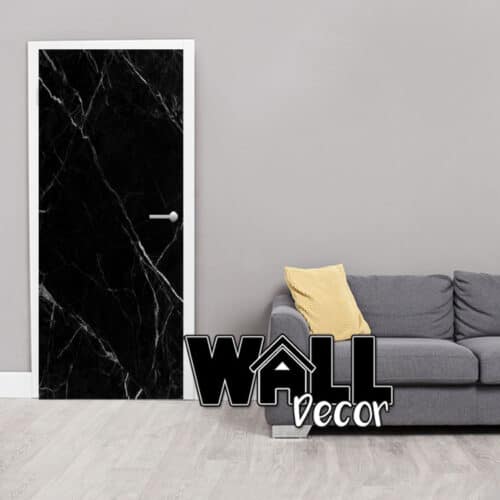 Door Decal Black Marble