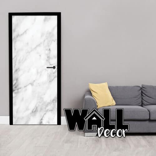 Door Decal White Marble