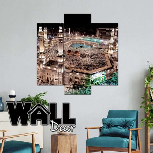 3 Canvas Panel Mecca Red Night